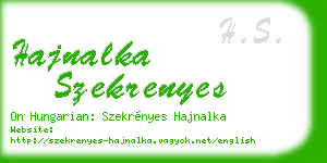 hajnalka szekrenyes business card